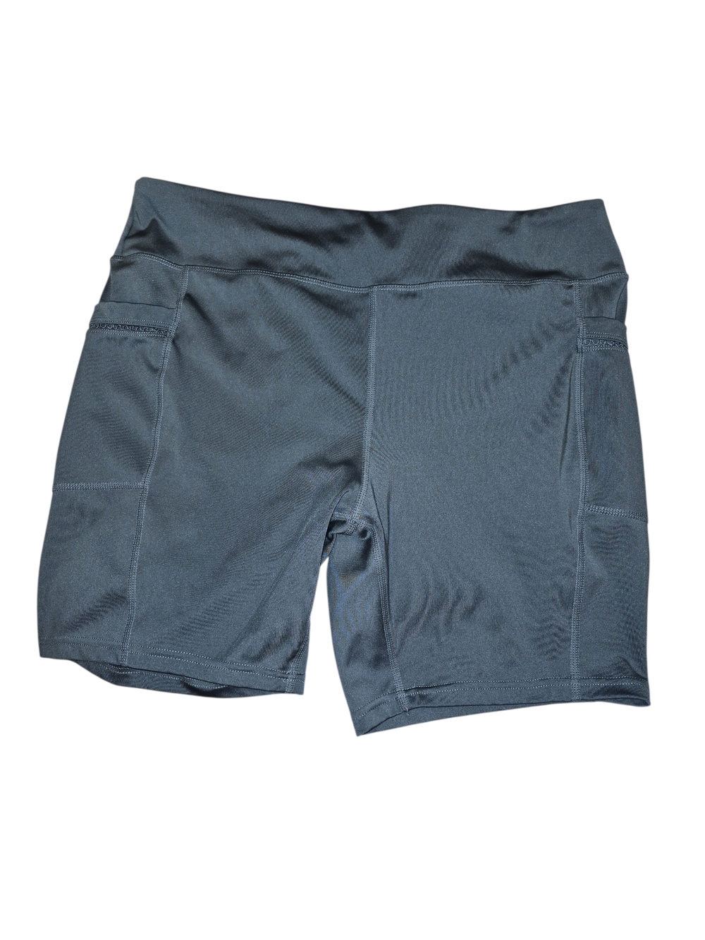 High-Rise Bike Shorts with Side Pockets in Dark Gray Nwot